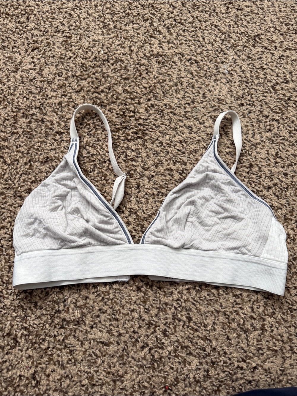 Negative Underwear Light Gray Ribbed Wireless Triangle Bralette